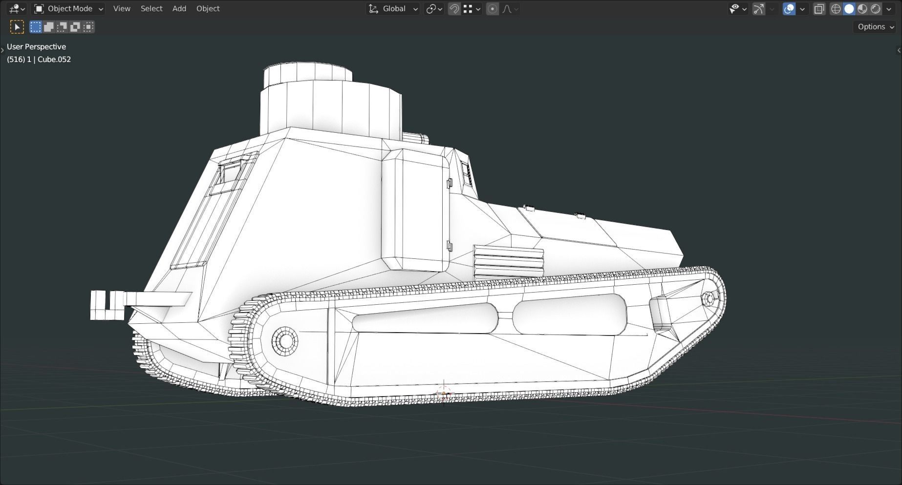 Leichter Kampfwagen II TANK BASE MESH  Low-poly 3D model_5