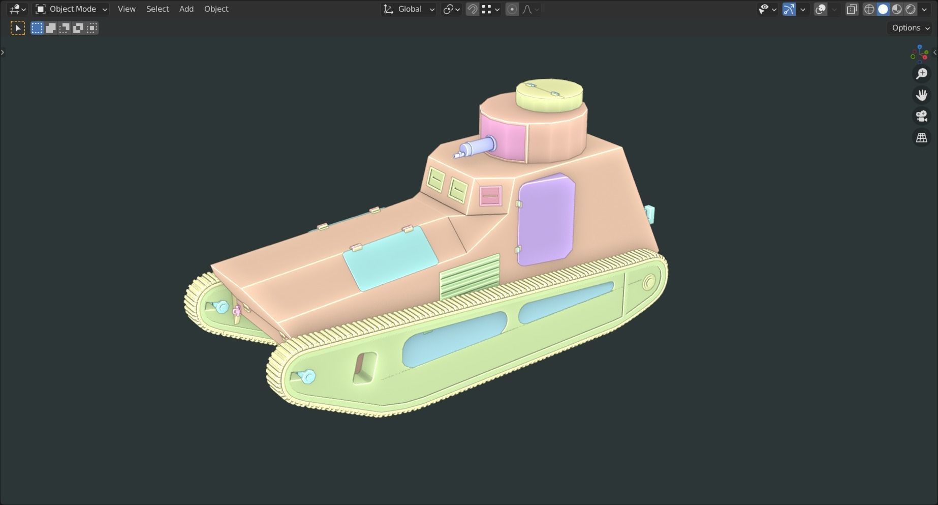 Leichter Kampfwagen II TANK BASE MESH  Low-poly 3D model_3