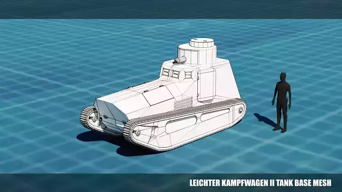 Leichter Kampfwagen II TANK BASE MESH  Low-poly 3D model