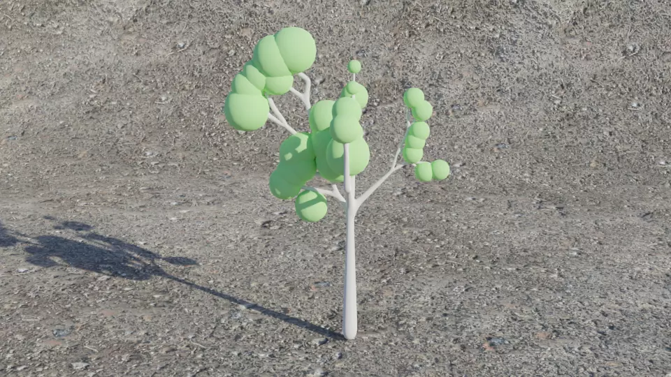 Sci-Fi Fantasy Low-Poly Game-Ready Tree 1 - Light Green 1 Low-poly 3D model_0