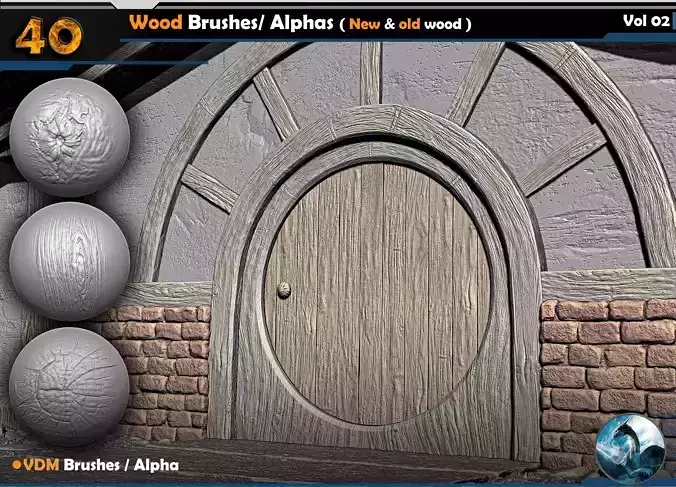 40 Wood VDM Brushes-Alphas  Vol 02