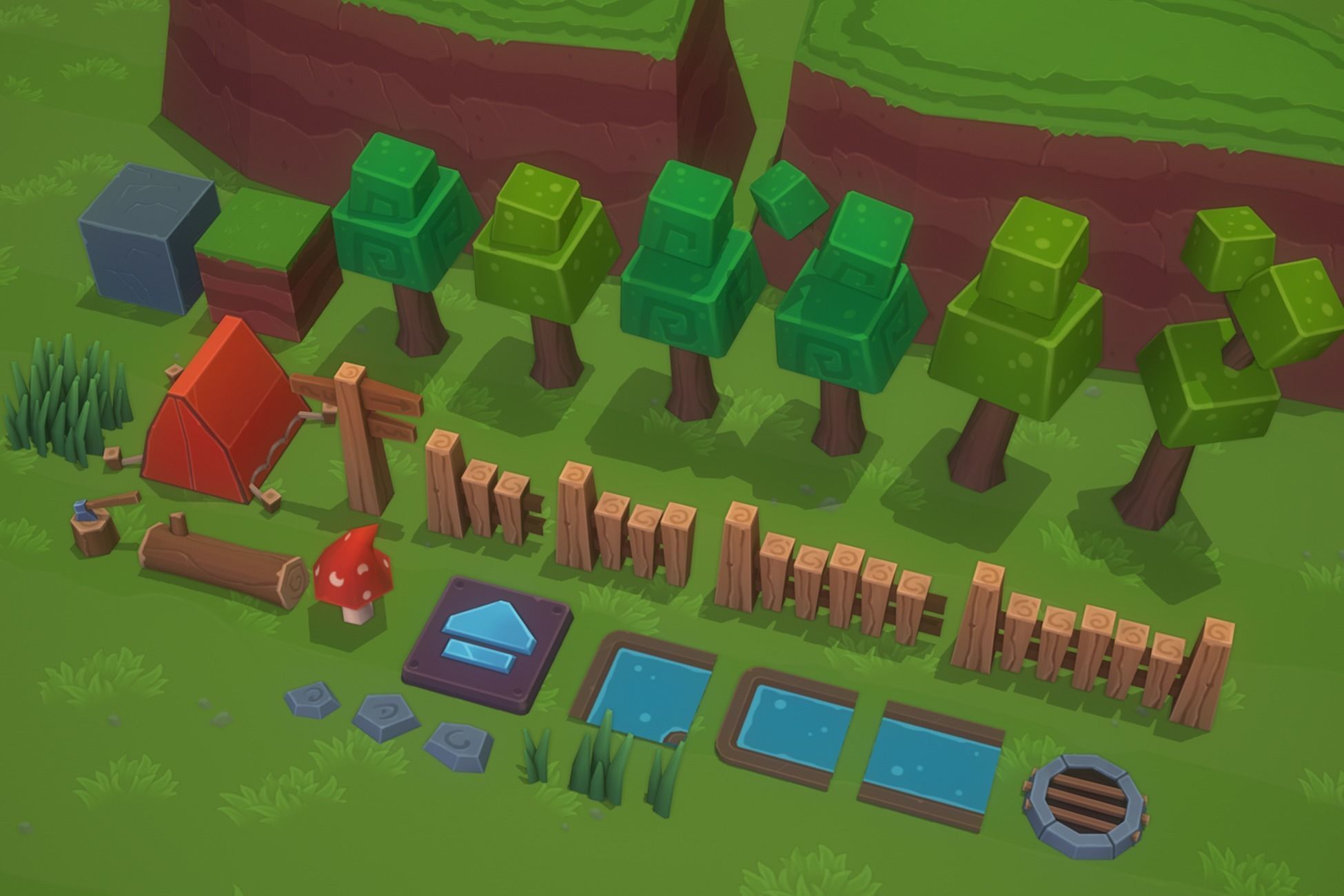 Brawl Arena - Forest Low-poly 3D model_11