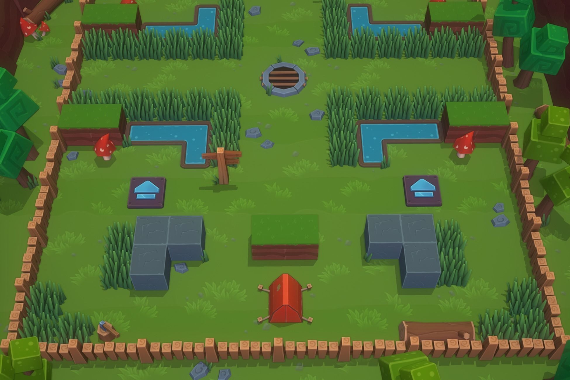 Brawl Arena - Forest Low-poly 3D model_3