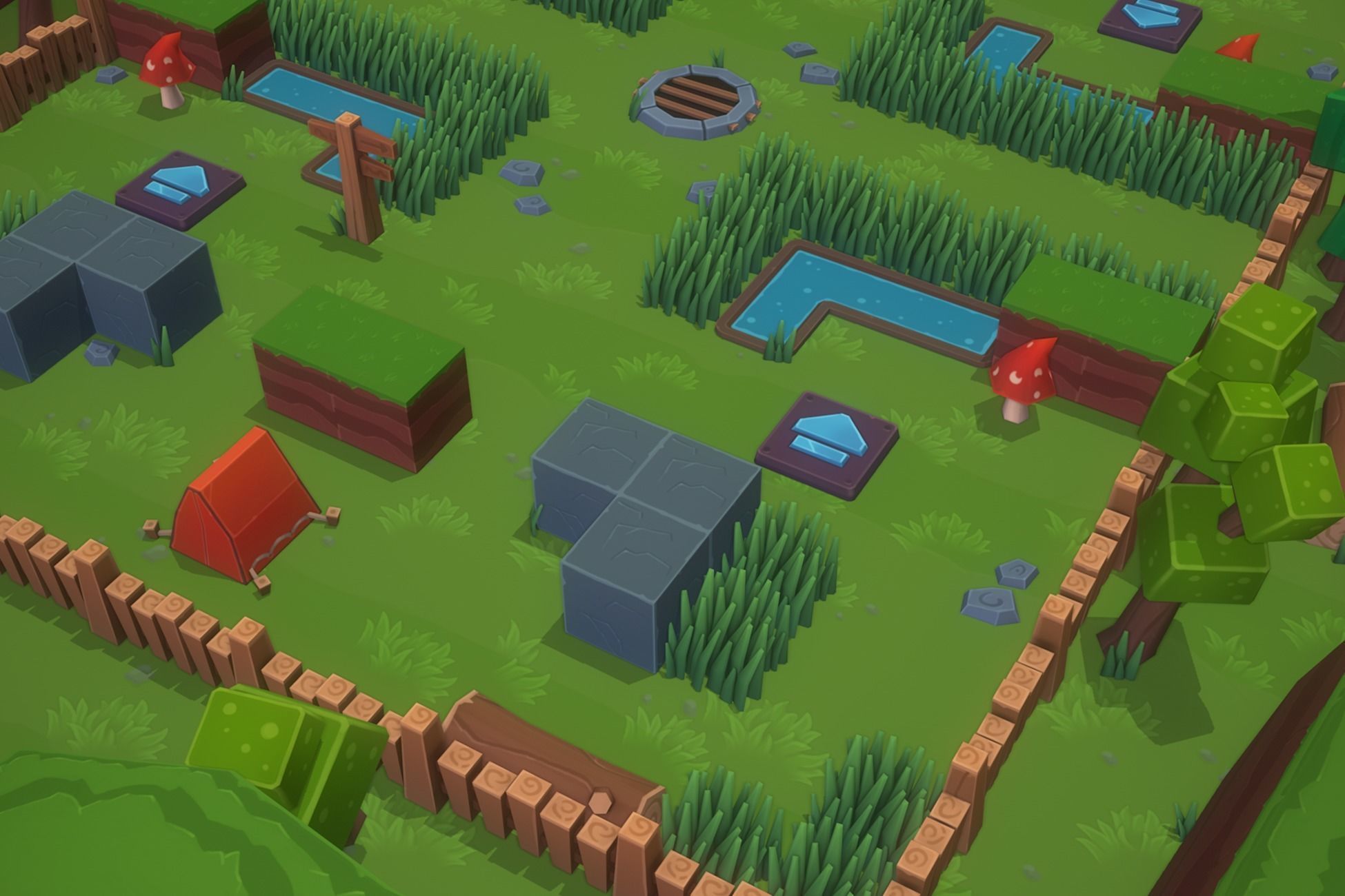 Brawl Arena - Forest Low-poly 3D model_5