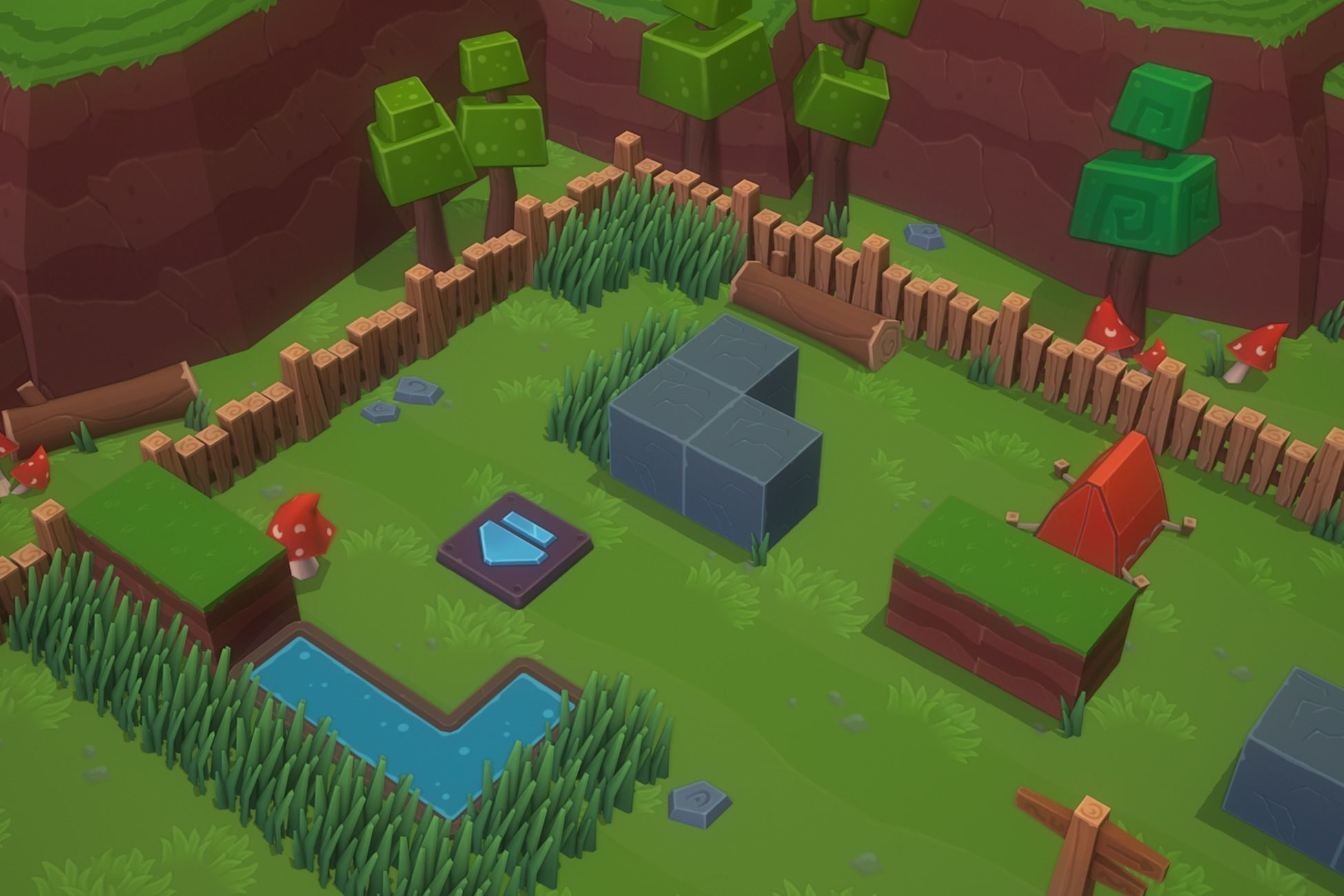 Brawl Arena - Forest Low-poly 3D model_9