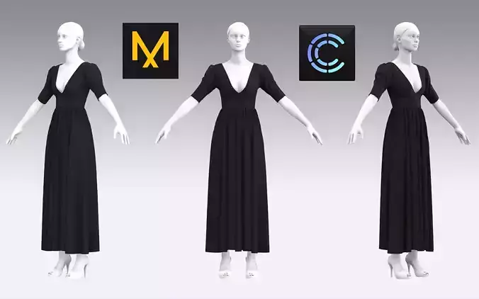 Dress Outfits MD CLO 3D ZPRJ ZPAC project files 3D model