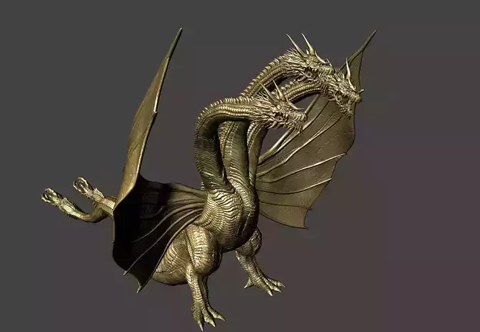 Shin Ghidorah Godzilla vs Evangelion King Kaiju ultra detail STL