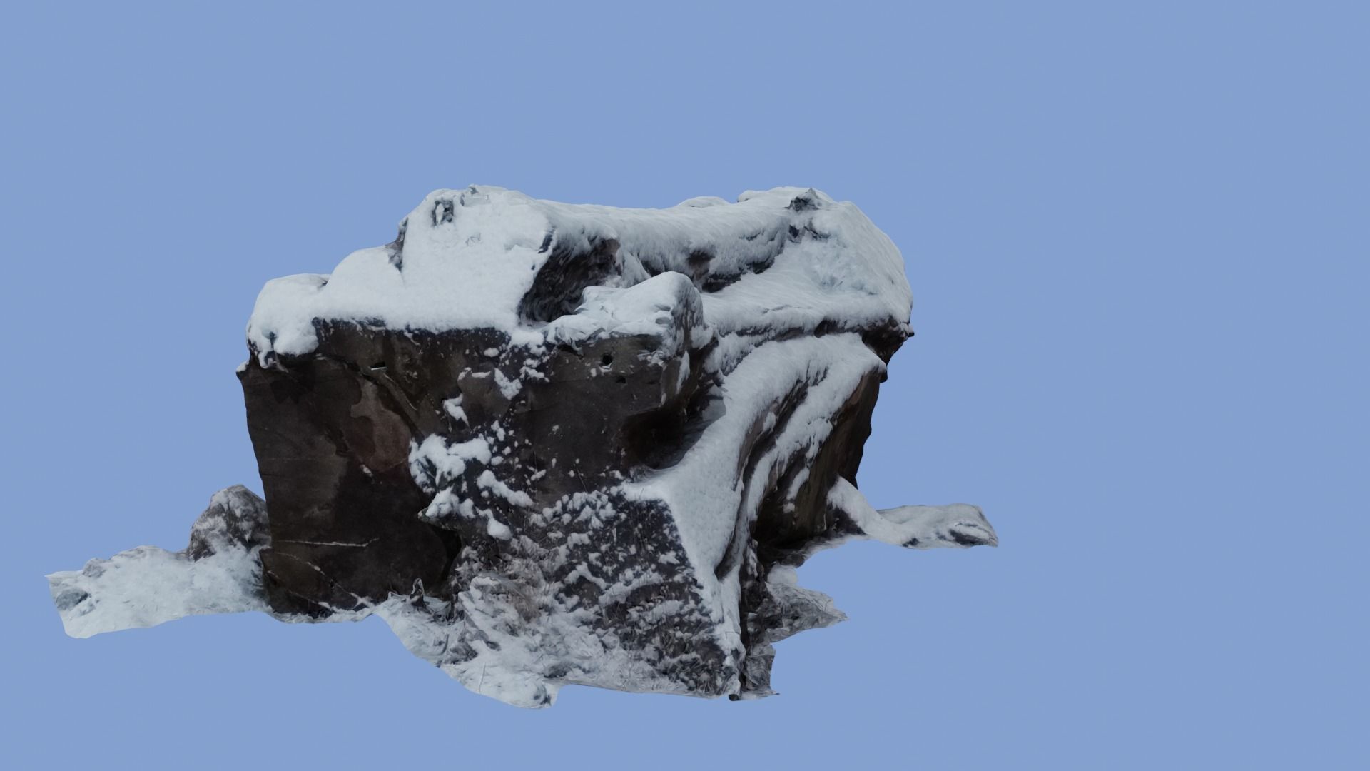 4K Snow Covered Cut Log Photoscan Low-poly 3D model_4