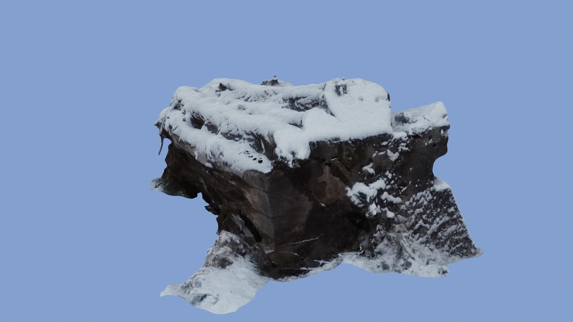 4K Snow Covered Cut Log Photoscan Low-poly 3D model_5