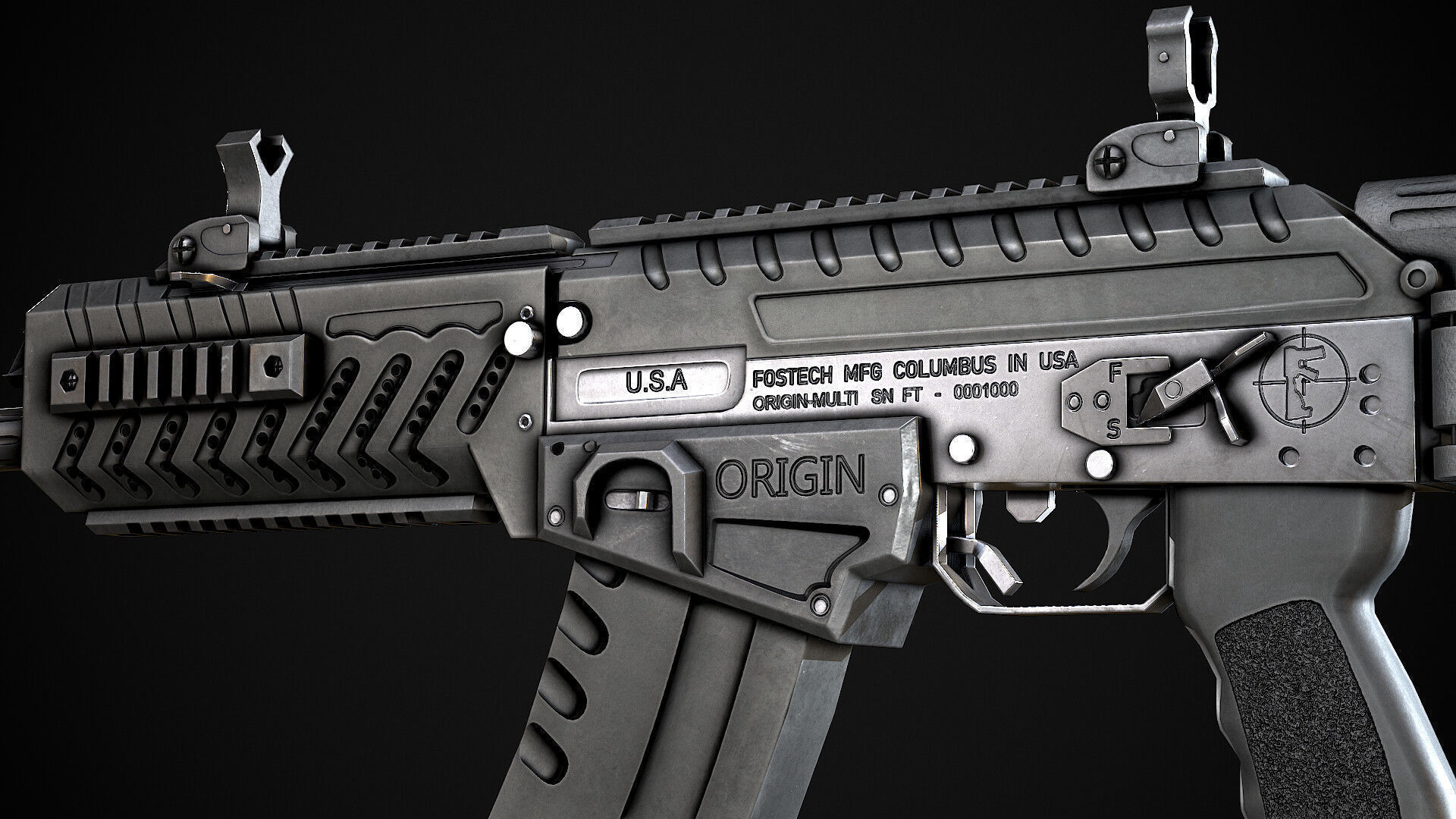 Modern AAA Mega all in one 30 weapons pack Game-Ready PBR Low-poly 3D model_65