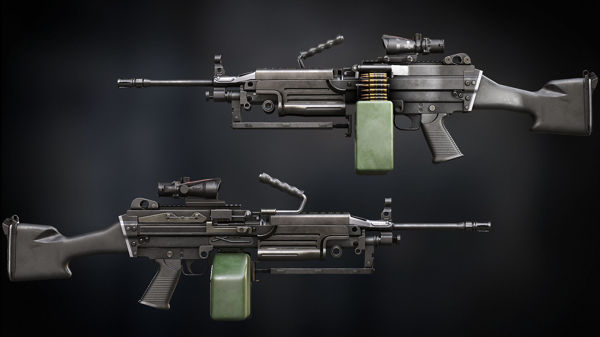 Modern AAA Mega all in one 30 weapons pack Game-Ready PBR Low-poly 3D model_24