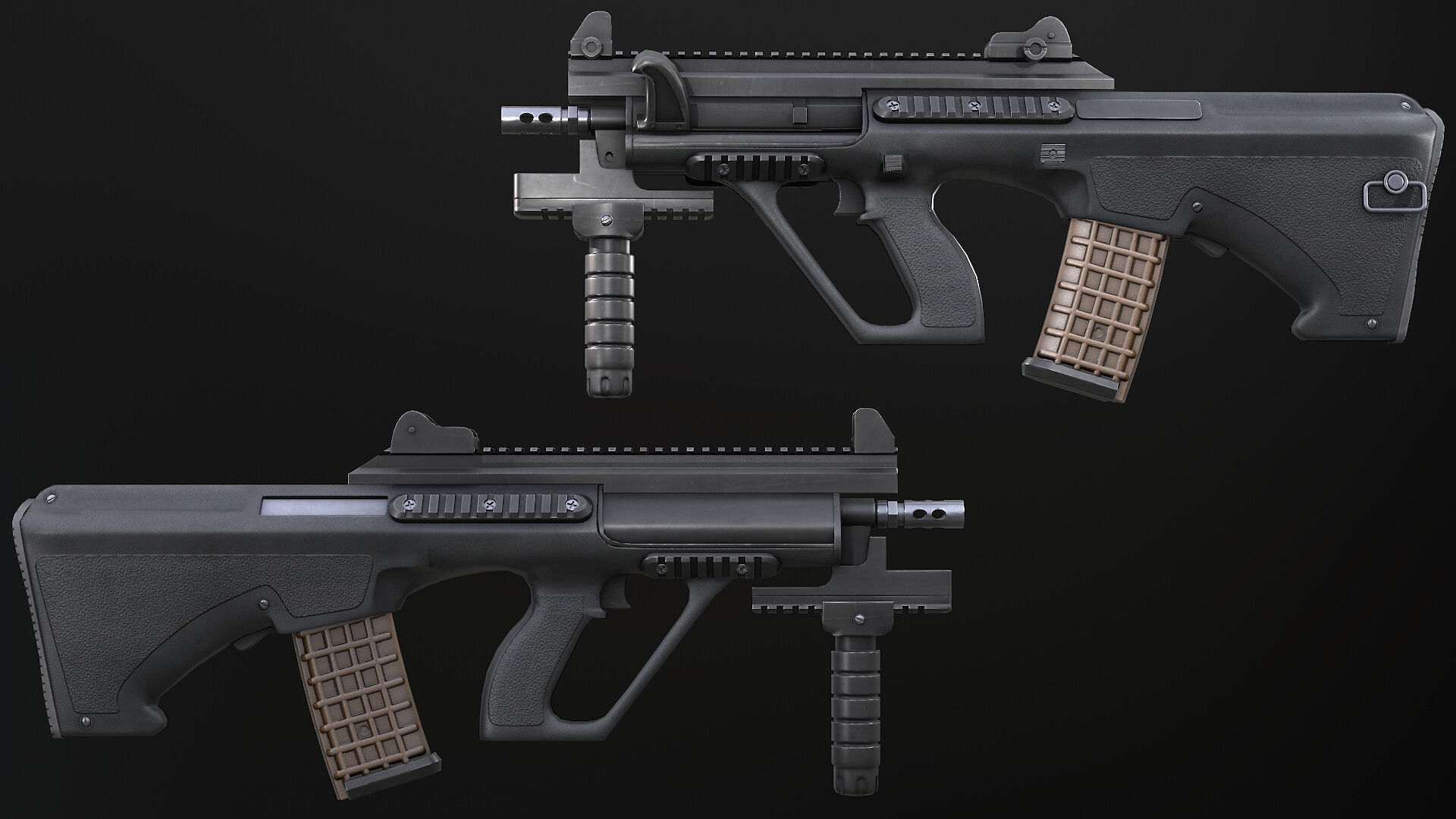 Modern AAA Mega all in one 30 weapons pack Game-Ready PBR Low-poly 3D model_18