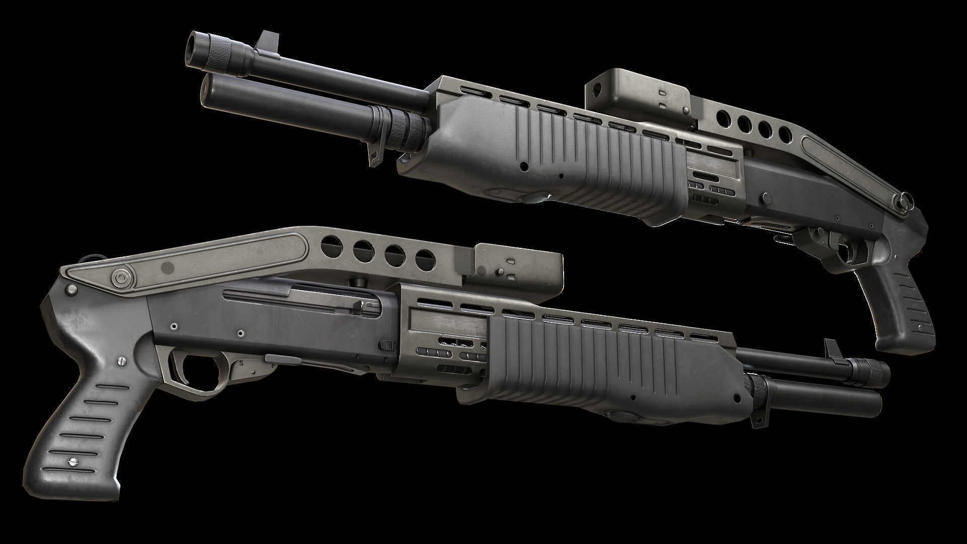 Modern AAA Mega all in one 30 weapons pack Game-Ready PBR Low-poly 3D model_33