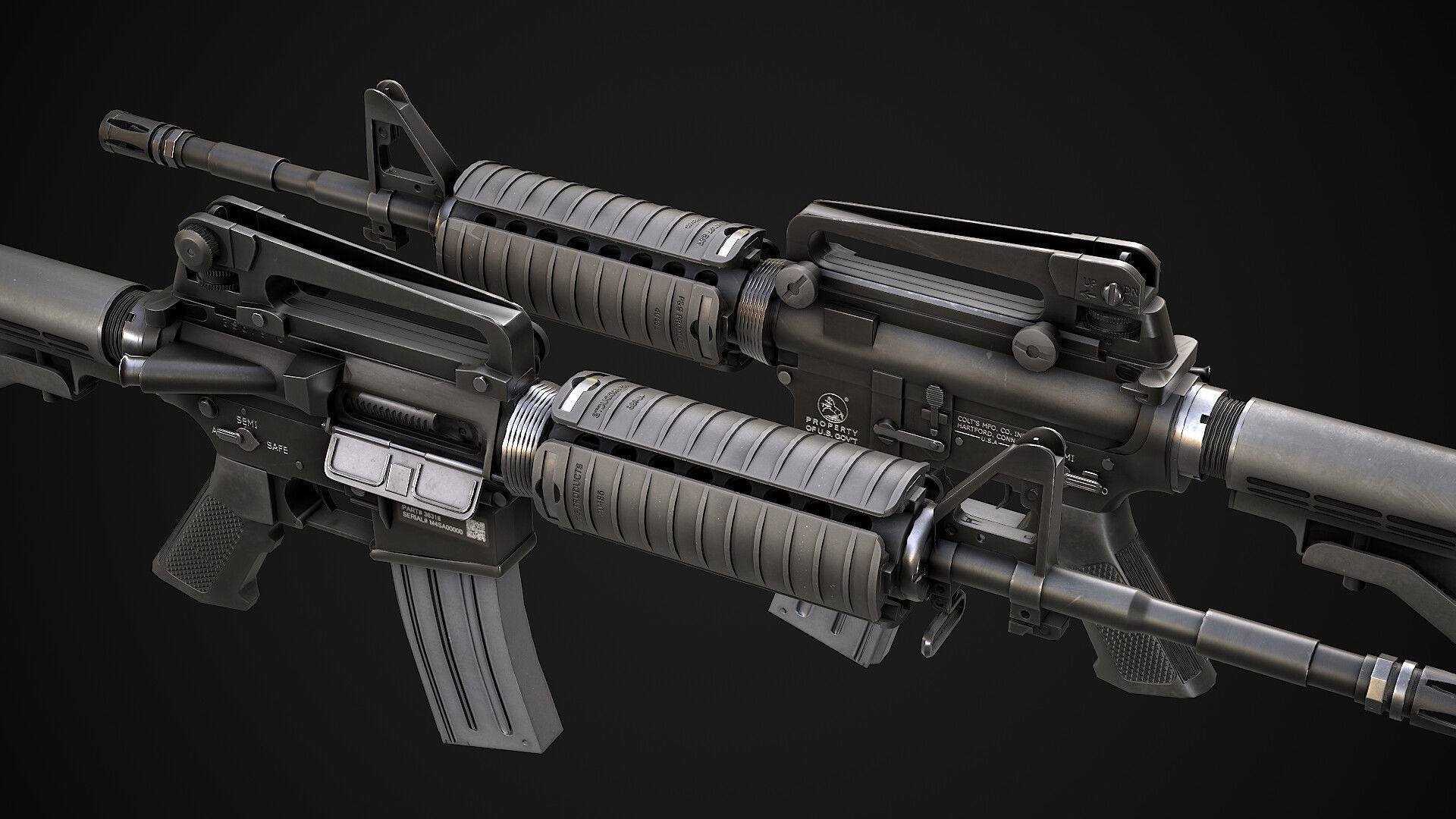 Modern AAA Mega all in one 30 weapons pack Game-Ready PBR Low-poly 3D model_36