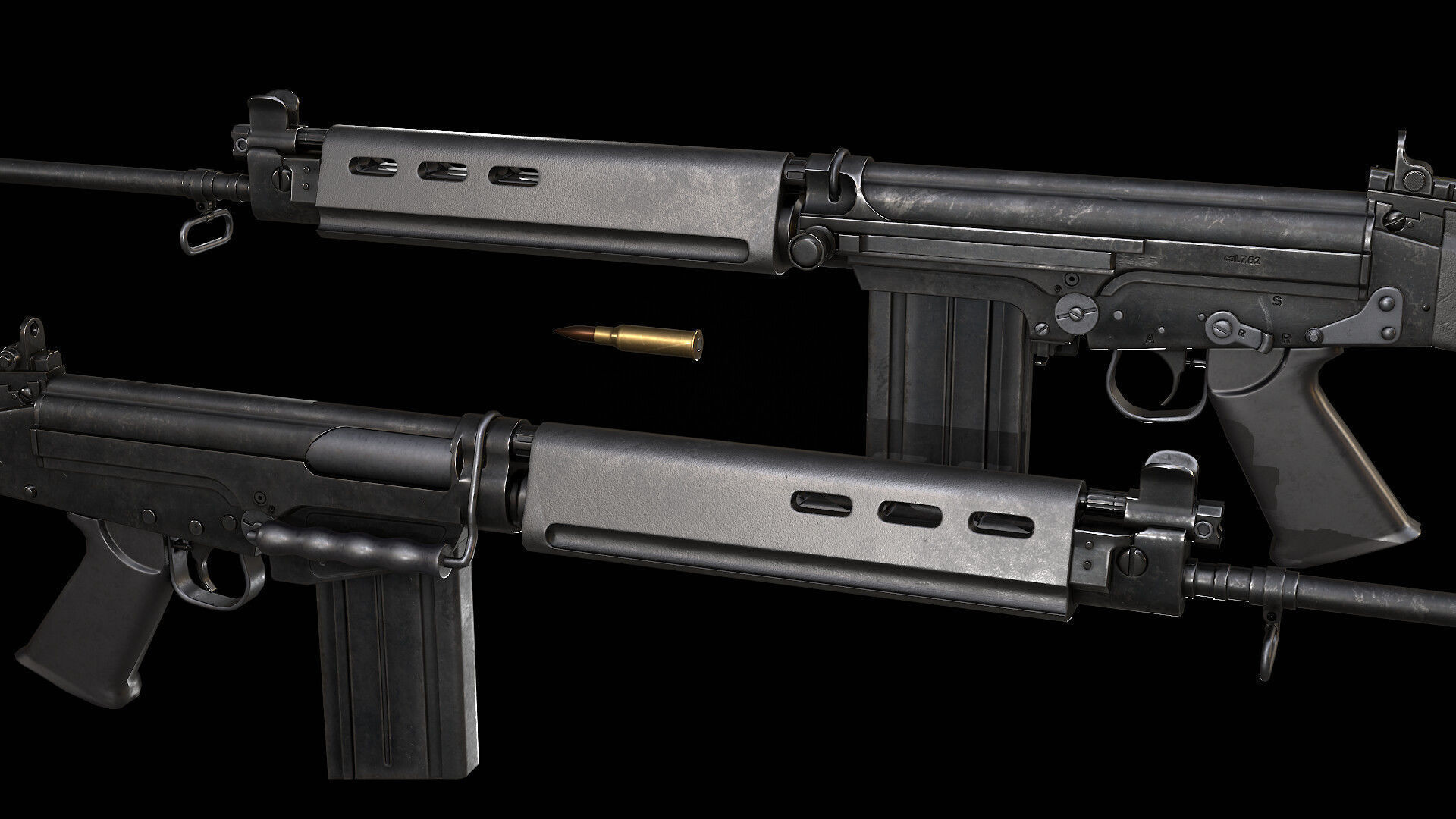 Modern AAA Mega all in one 30 weapons pack Game-Ready PBR Low-poly 3D model_63