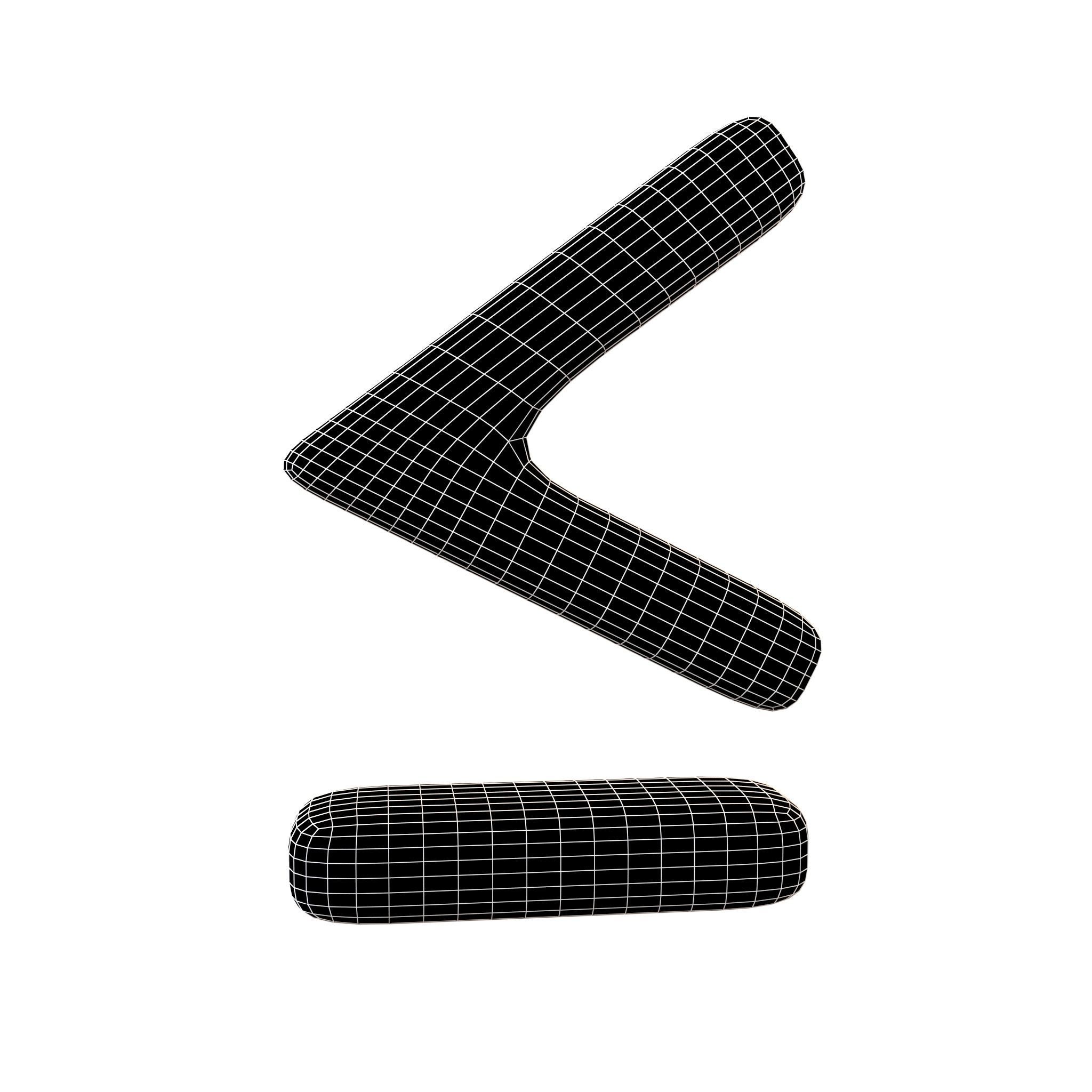 Calculation Inequality Less Than Or Equal To Symbol V1 001 Low-poly 3D model_4