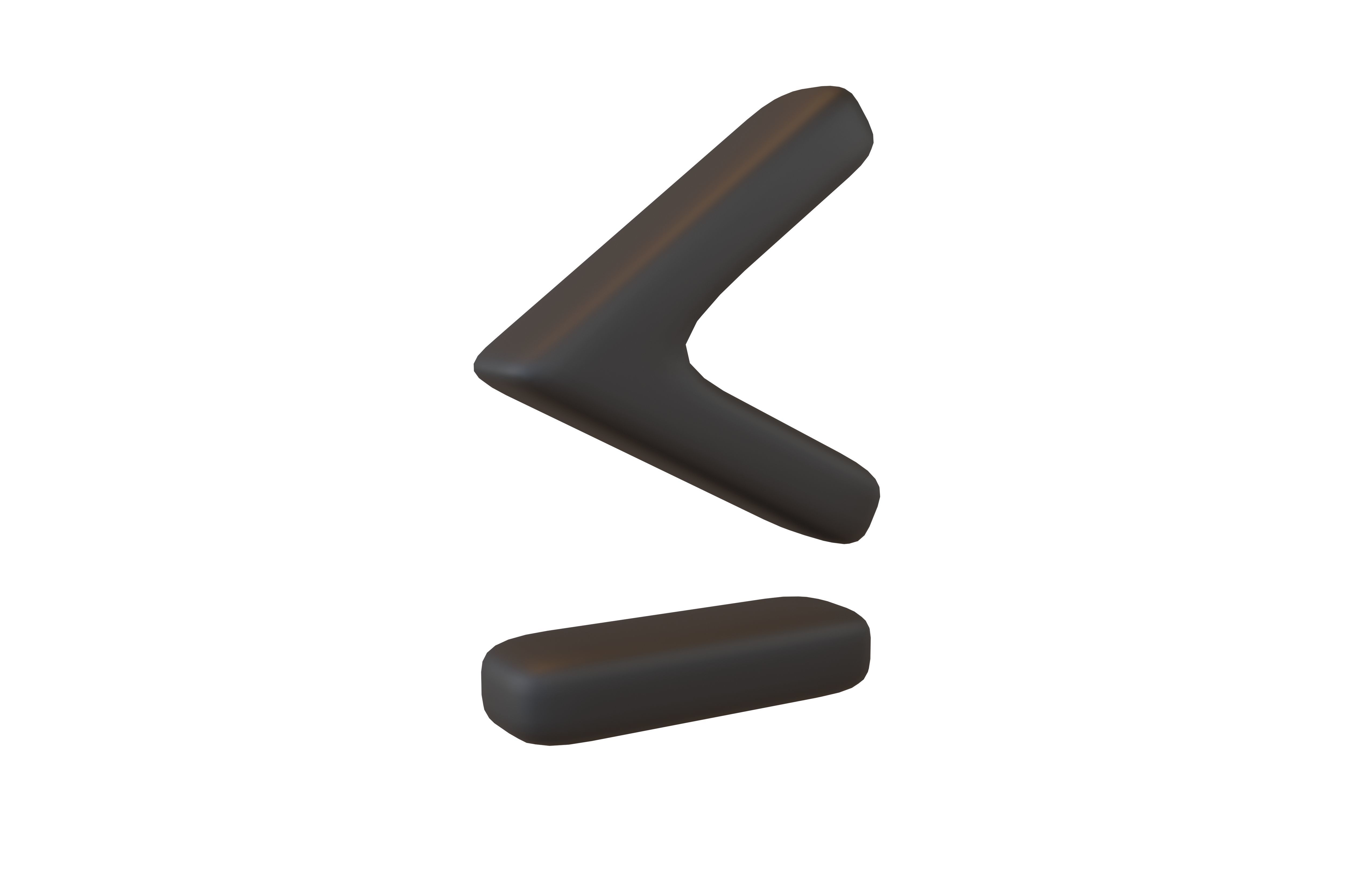 Calculation Inequality Less Than Or Equal To Symbol V1 001 Low-poly 3D model_1