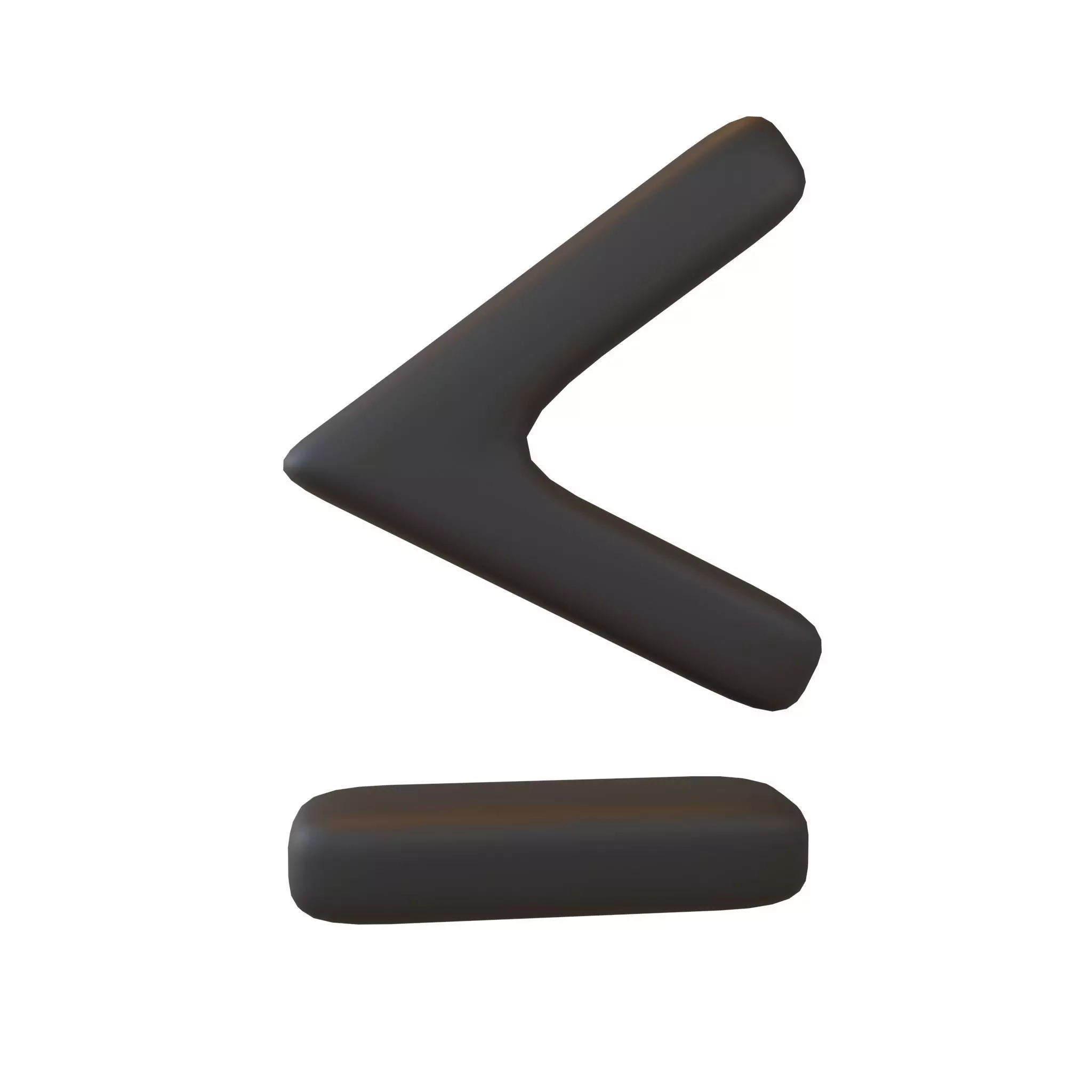 Calculation Inequality Less Than Or Equal To Symbol V1 001 Low-poly 3D model_0