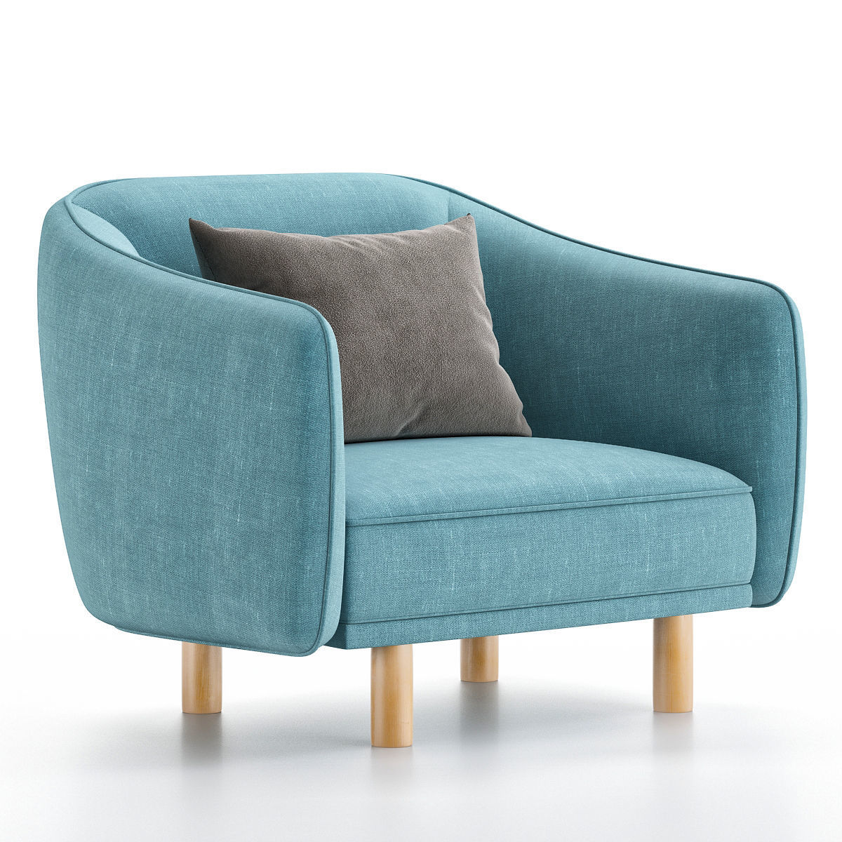 Armchair Korens Low-poly 3D model_1