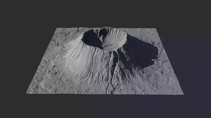 Landscape Environment Volcano 4 Low-poly 3D model
