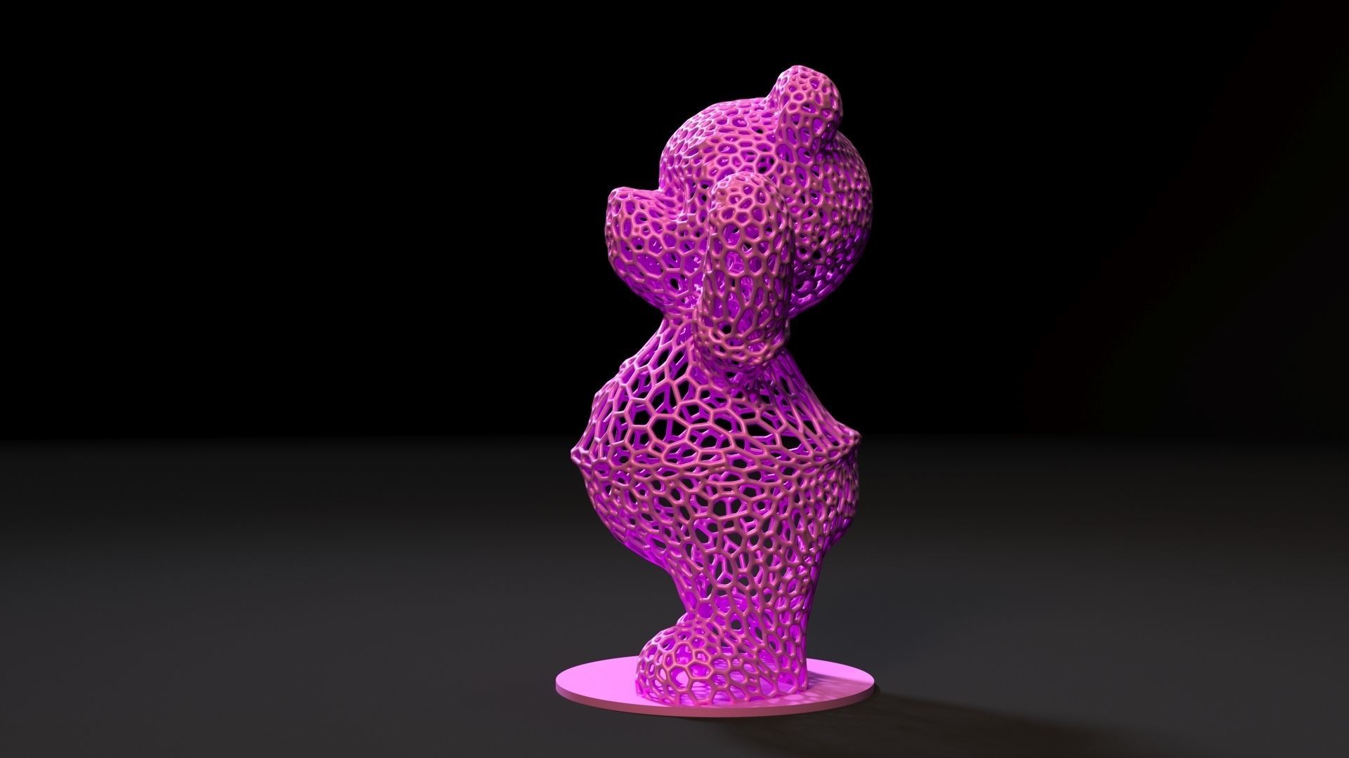 Bear voronoi 3D print model_2