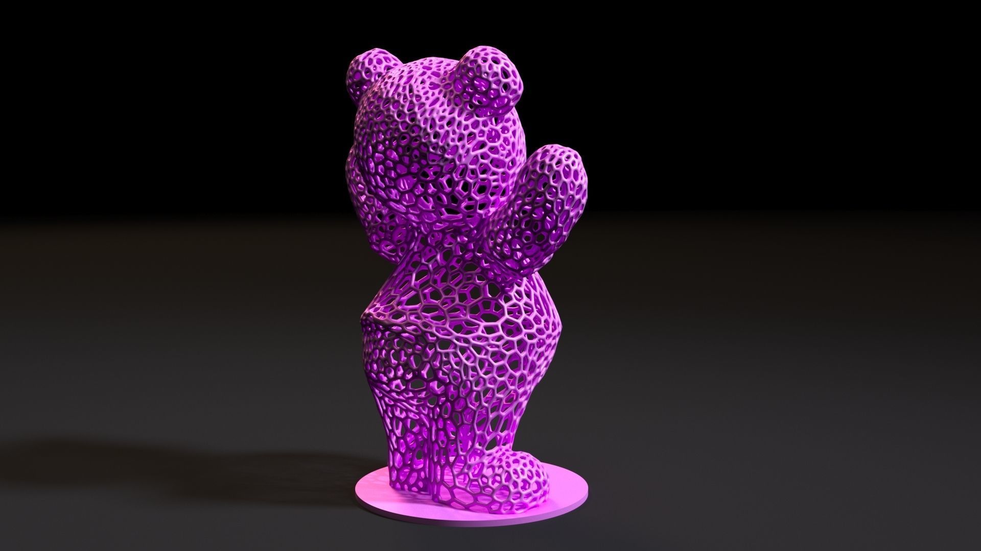 Bear voronoi 3D print model_5
