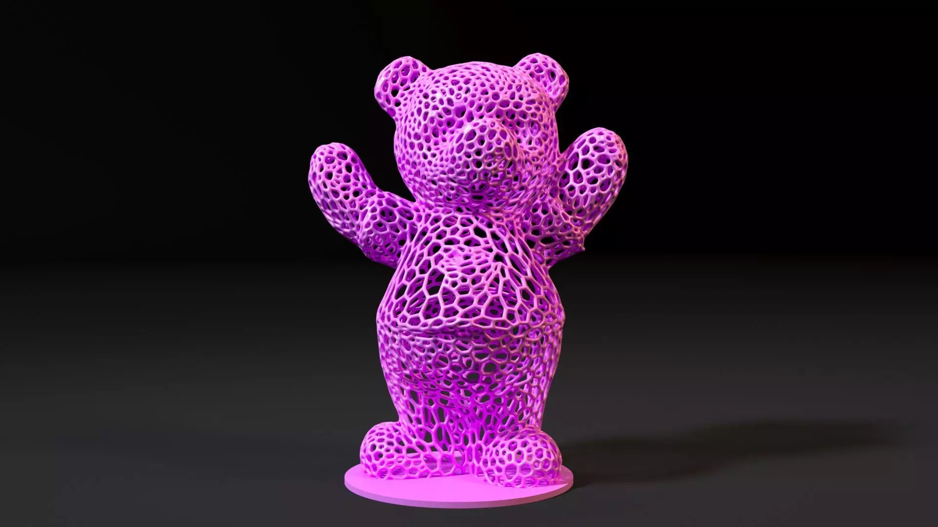 Bear voronoi 3D print model_0