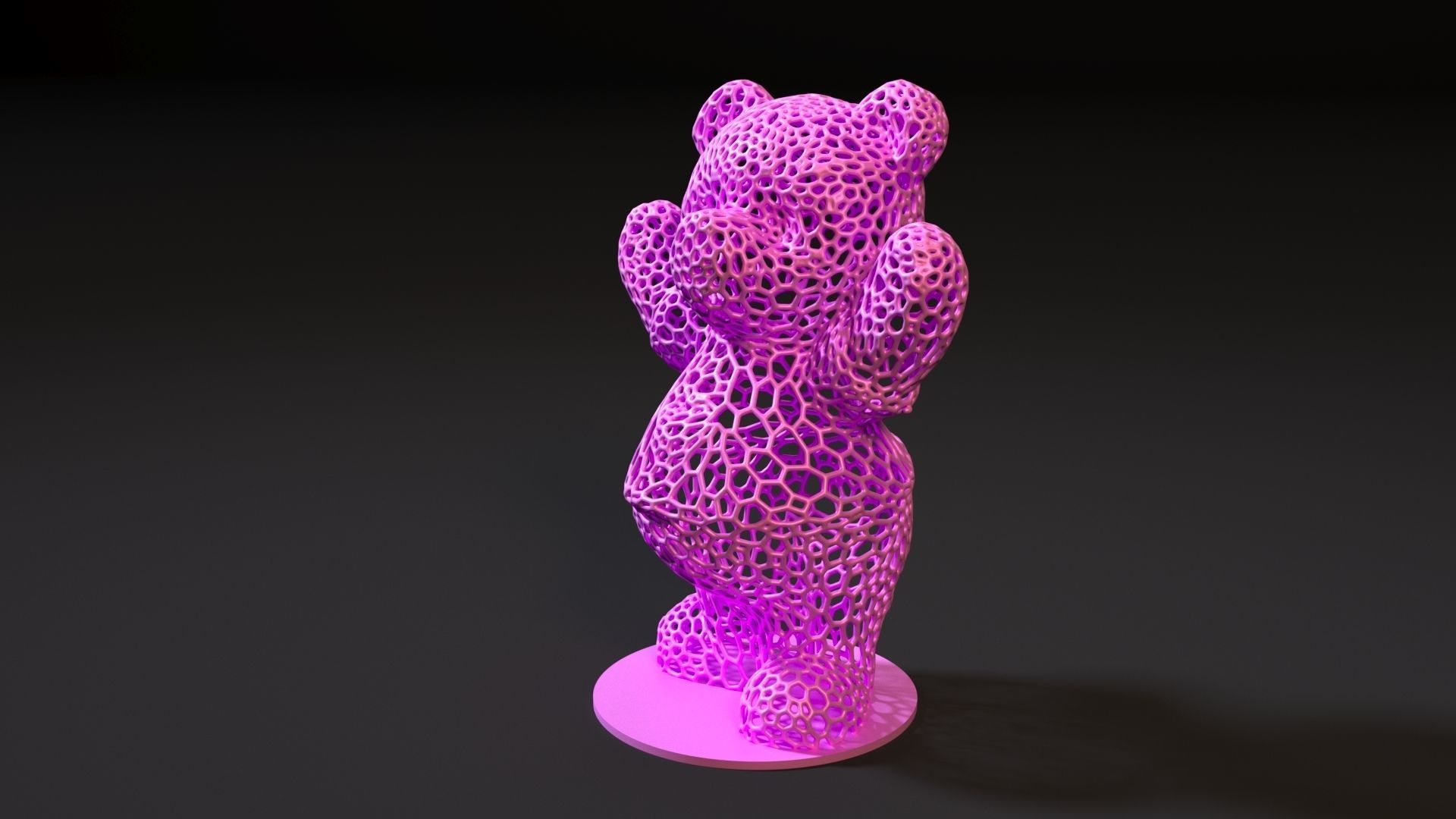 Bear voronoi 3D print model_1