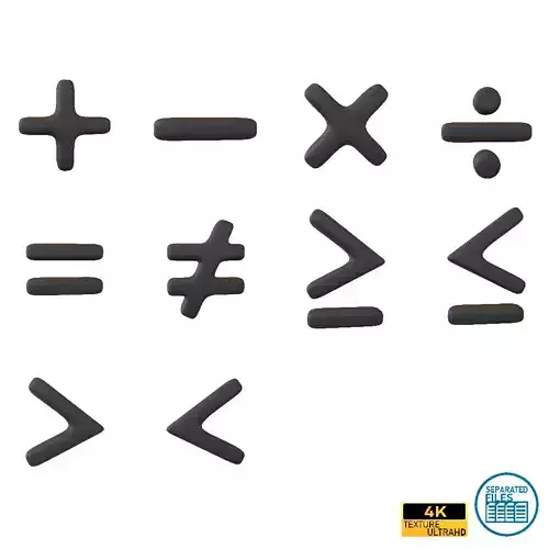 Calculation Symbol Pack V1 01 Low-poly 3D model