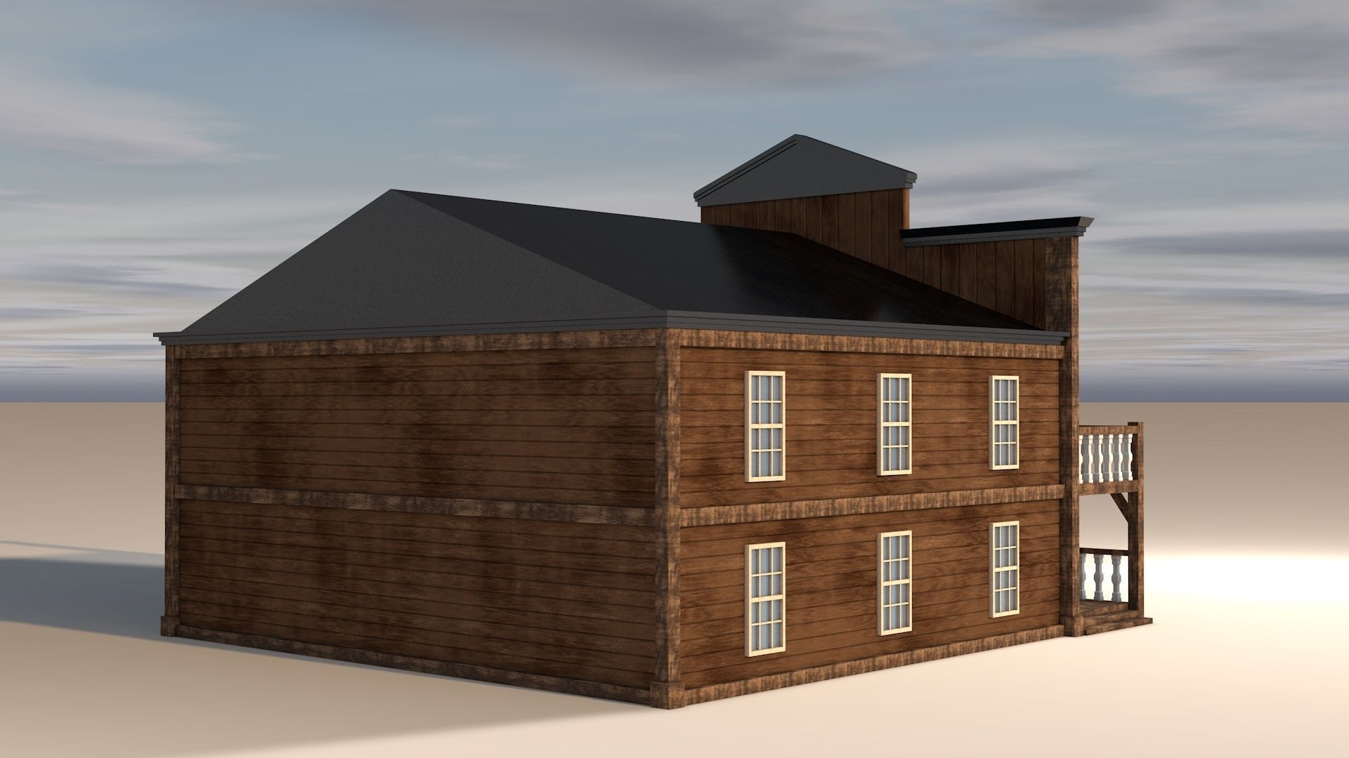 Western Bar Low-poly 3D model_3