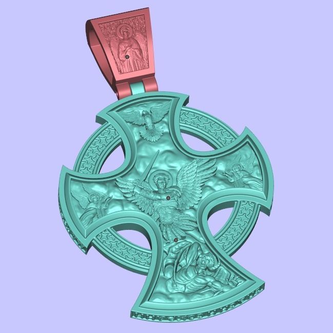 Saint michael  jesus orthodox cross 3D print model_13