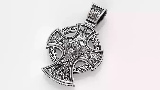 Saint michael  jesus orthodox cross 3D print model