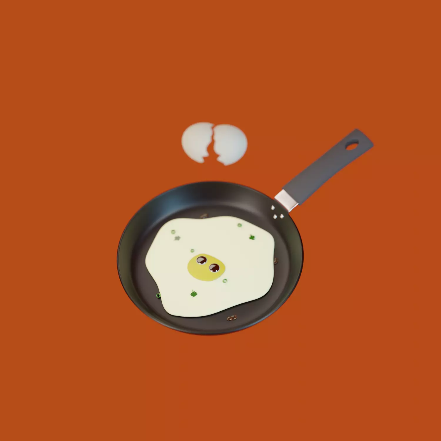Pan and Omlet Free low-poly 3D model