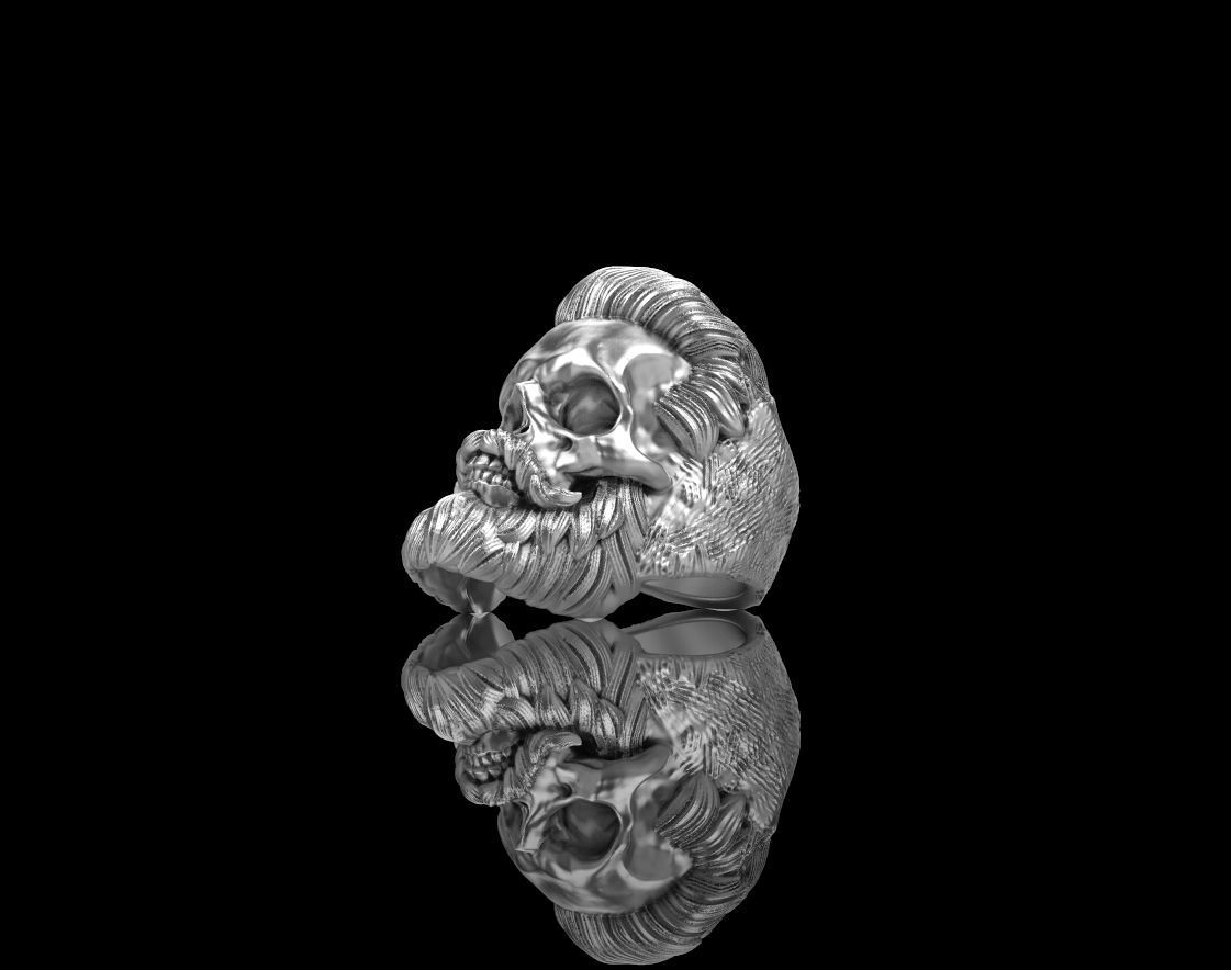 Ring Skull Beard 3D print model_2