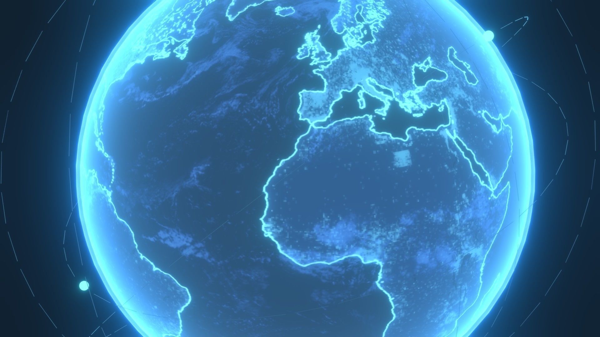 Animated Hologram Planet Earth Sci-Fi 3D Model 4k Textures Low-poly 3D model_5