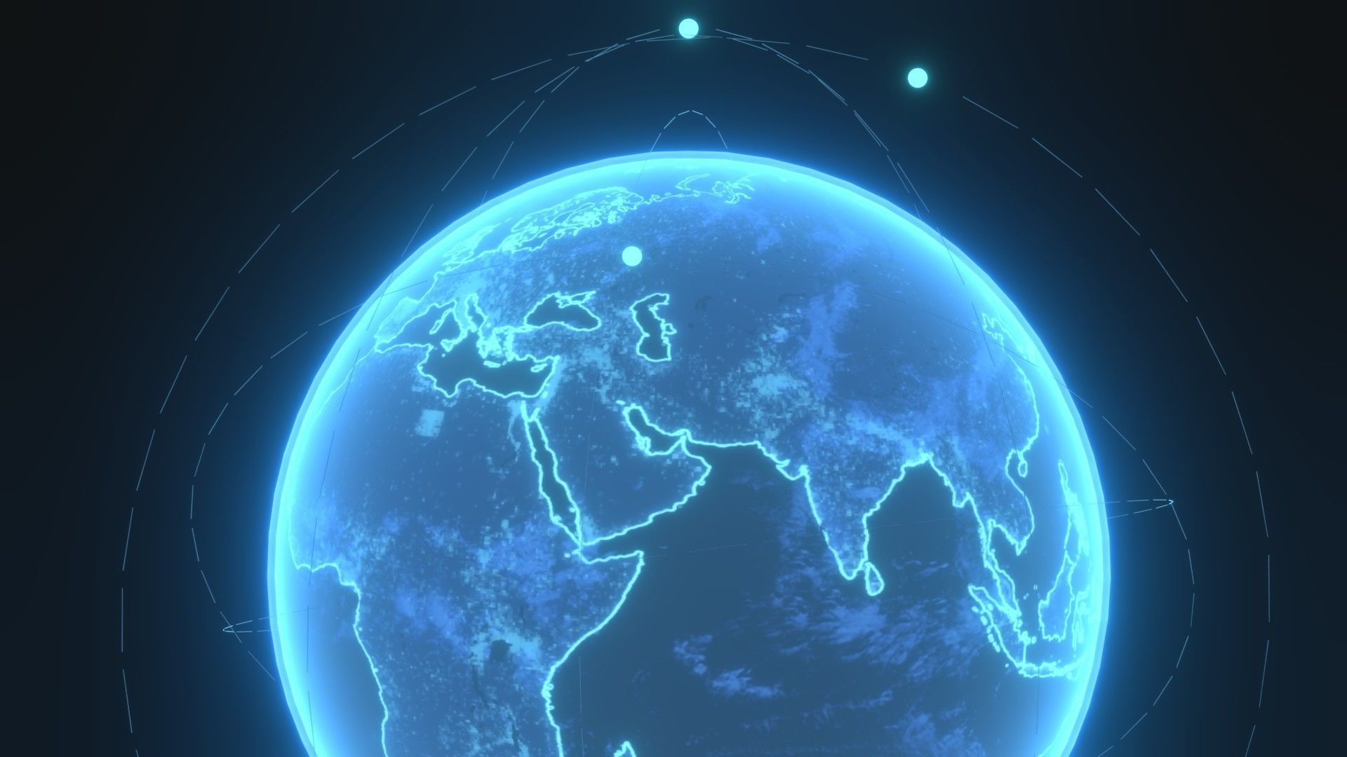 Animated Hologram Planet Earth Sci-Fi 3D Model 4k Textures Low-poly 3D model_13