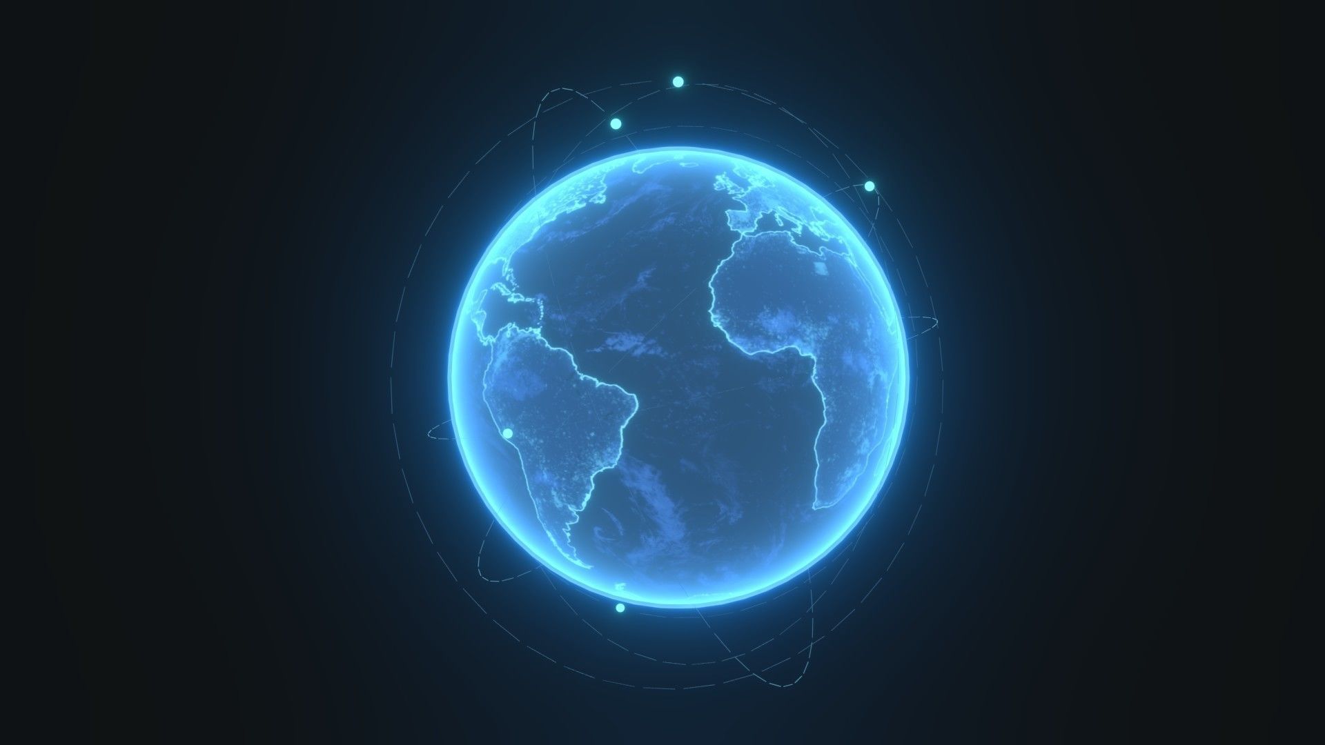 Animated Hologram Planet Earth Sci-Fi 3D Model 4k Textures Low-poly 3D model_15