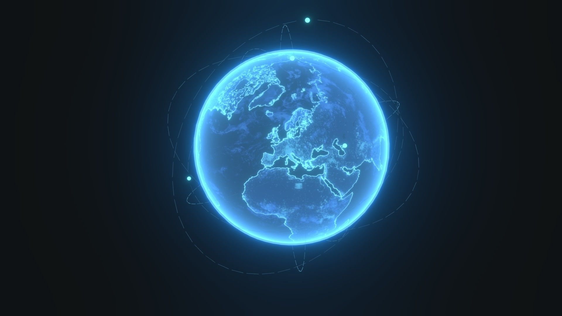 Animated Hologram Planet Earth Sci-Fi 3D Model 4k Textures Low-poly 3D model_14