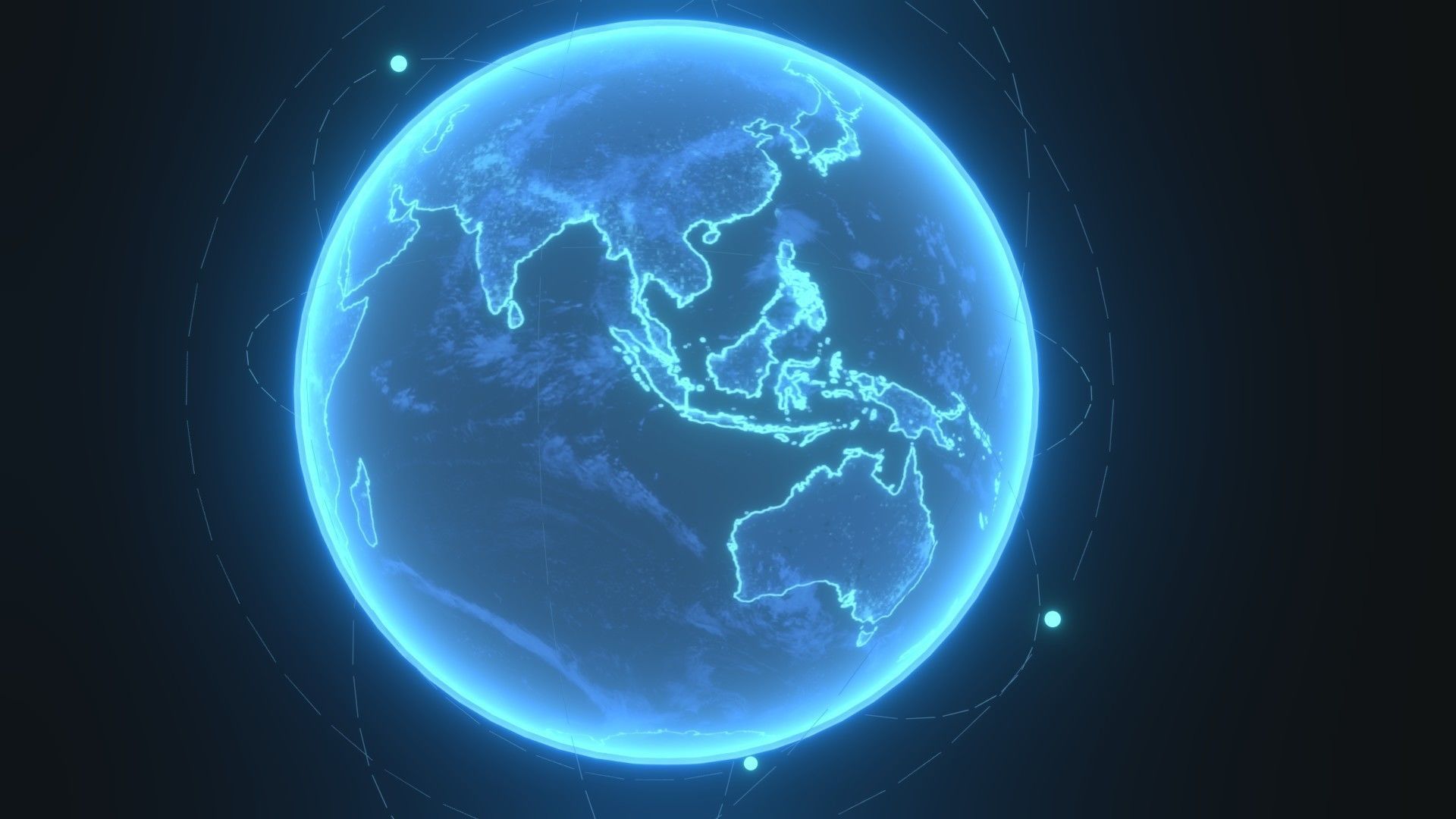 Animated Hologram Planet Earth Sci-Fi 3D Model 4k Textures Low-poly 3D model_11