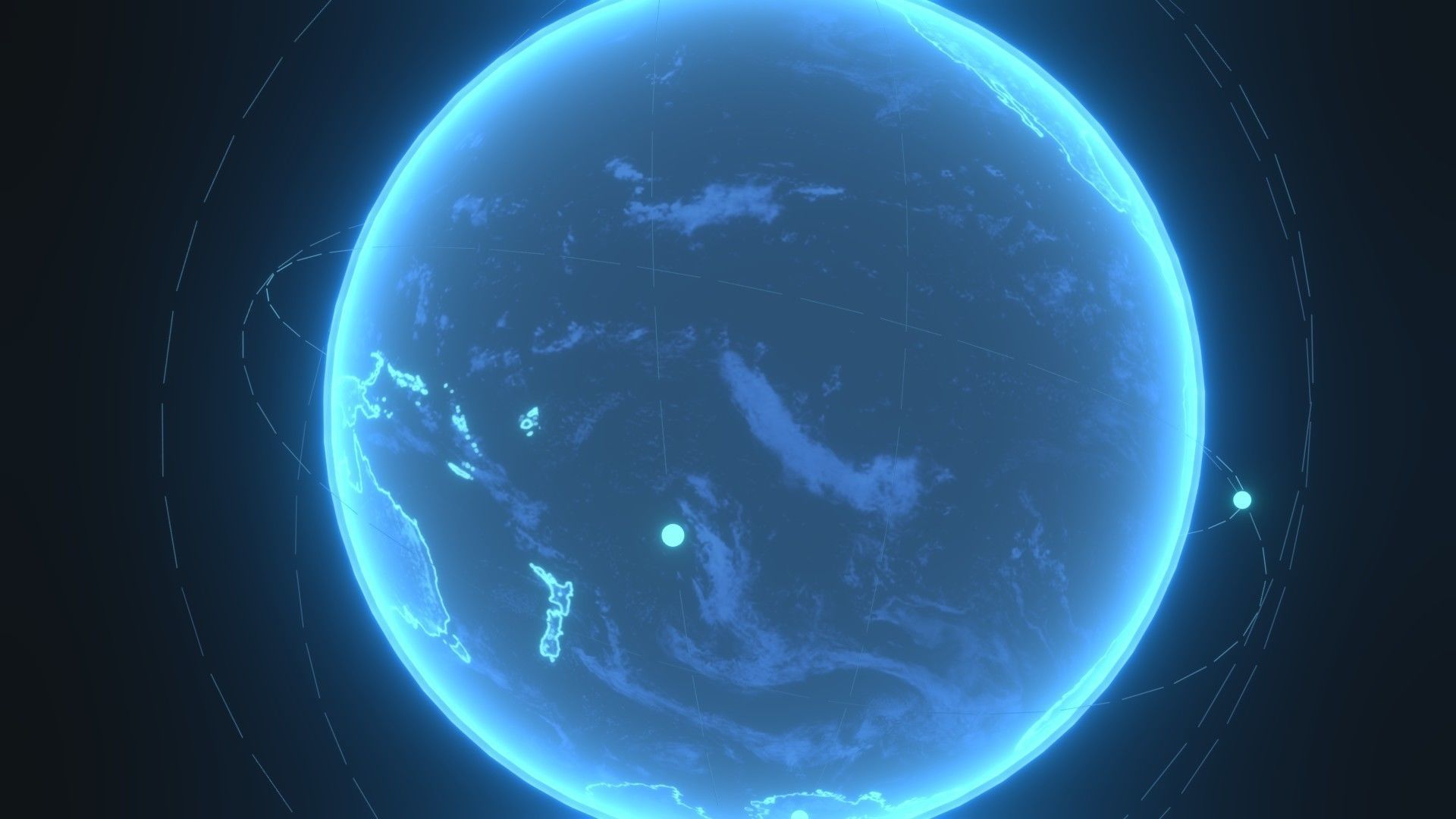 Animated Hologram Planet Earth Sci-Fi 3D Model 4k Textures Low-poly 3D model_10