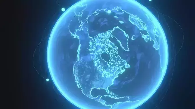 Animated Hologram Planet Earth Sci-Fi 3D Model 4k Textures Low-poly 3D model