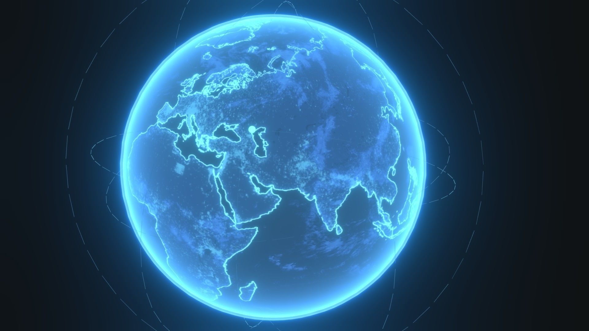 Animated Hologram Planet Earth Sci-Fi 3D Model 4k Textures Low-poly 3D model_8