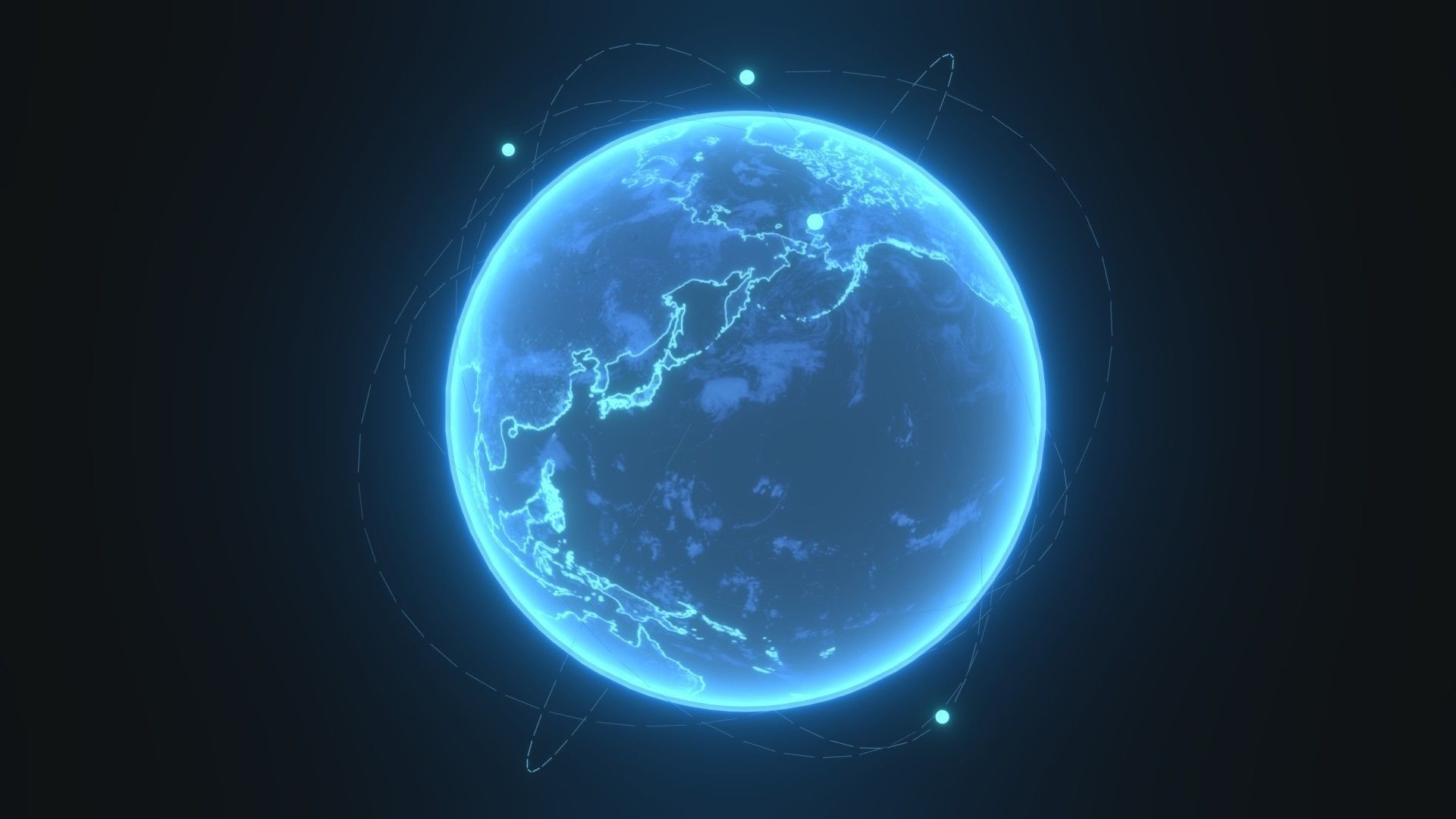 Animated Hologram Planet Earth Sci-Fi 3D Model 4k Textures Low-poly 3D model_17