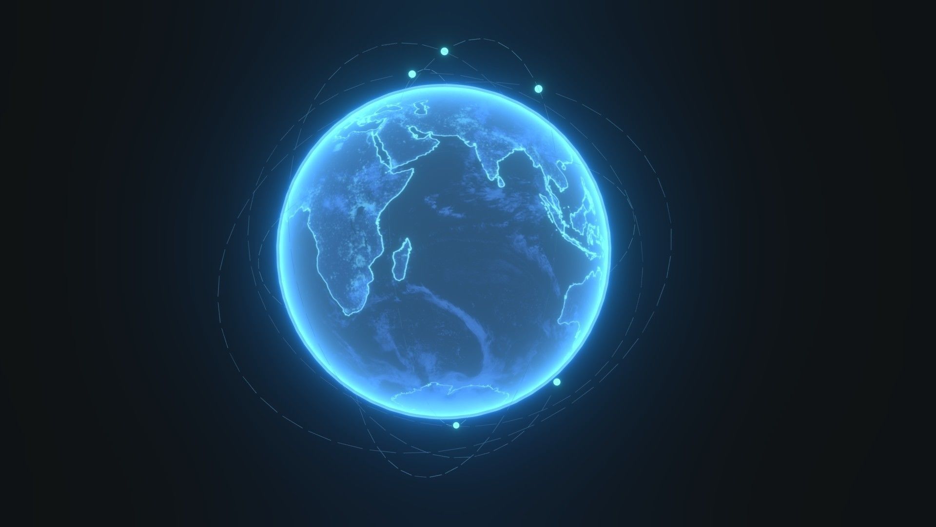 Animated Hologram Planet Earth Sci-Fi 3D Model 4k Textures Low-poly 3D model_3