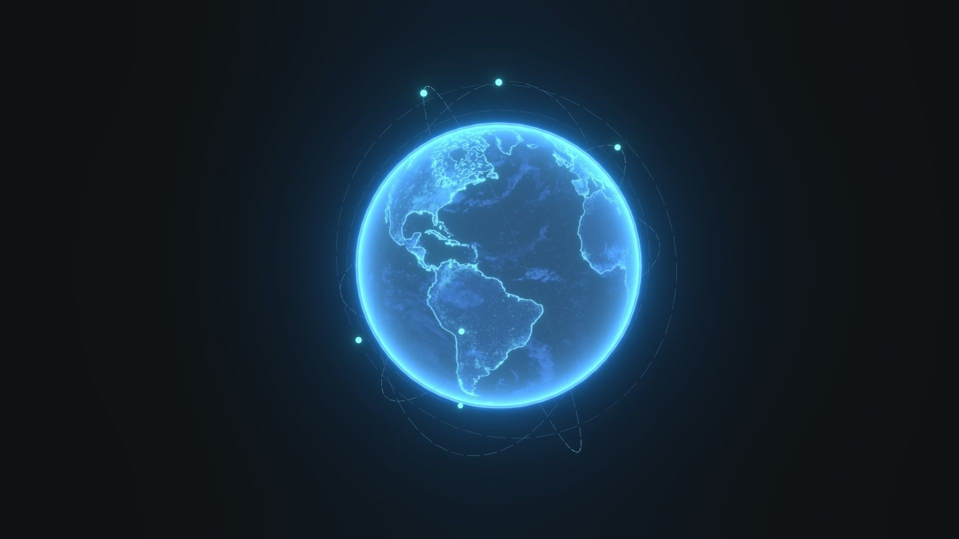 Animated Hologram Planet Earth Sci-Fi 3D Model 4k Textures Low-poly 3D model_9