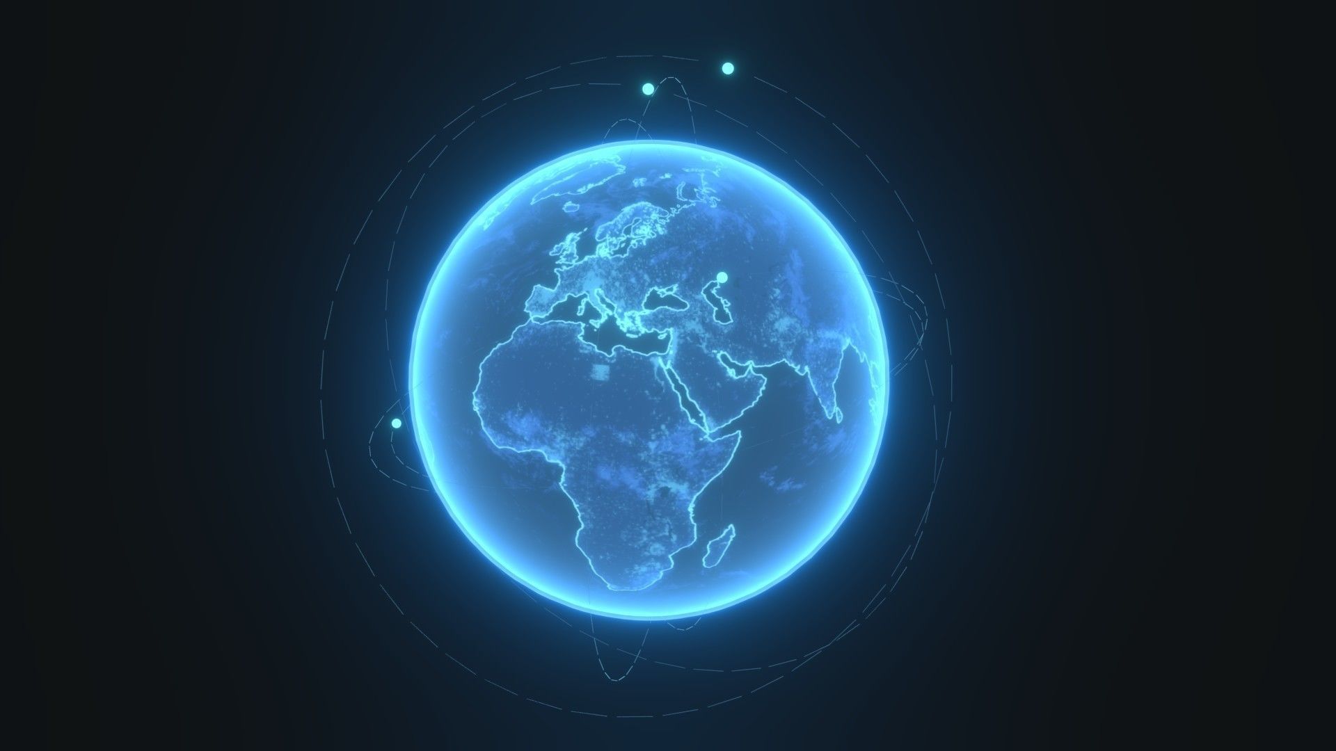 Animated Hologram Planet Earth Sci-Fi 3D Model 4k Textures Low-poly 3D model_2