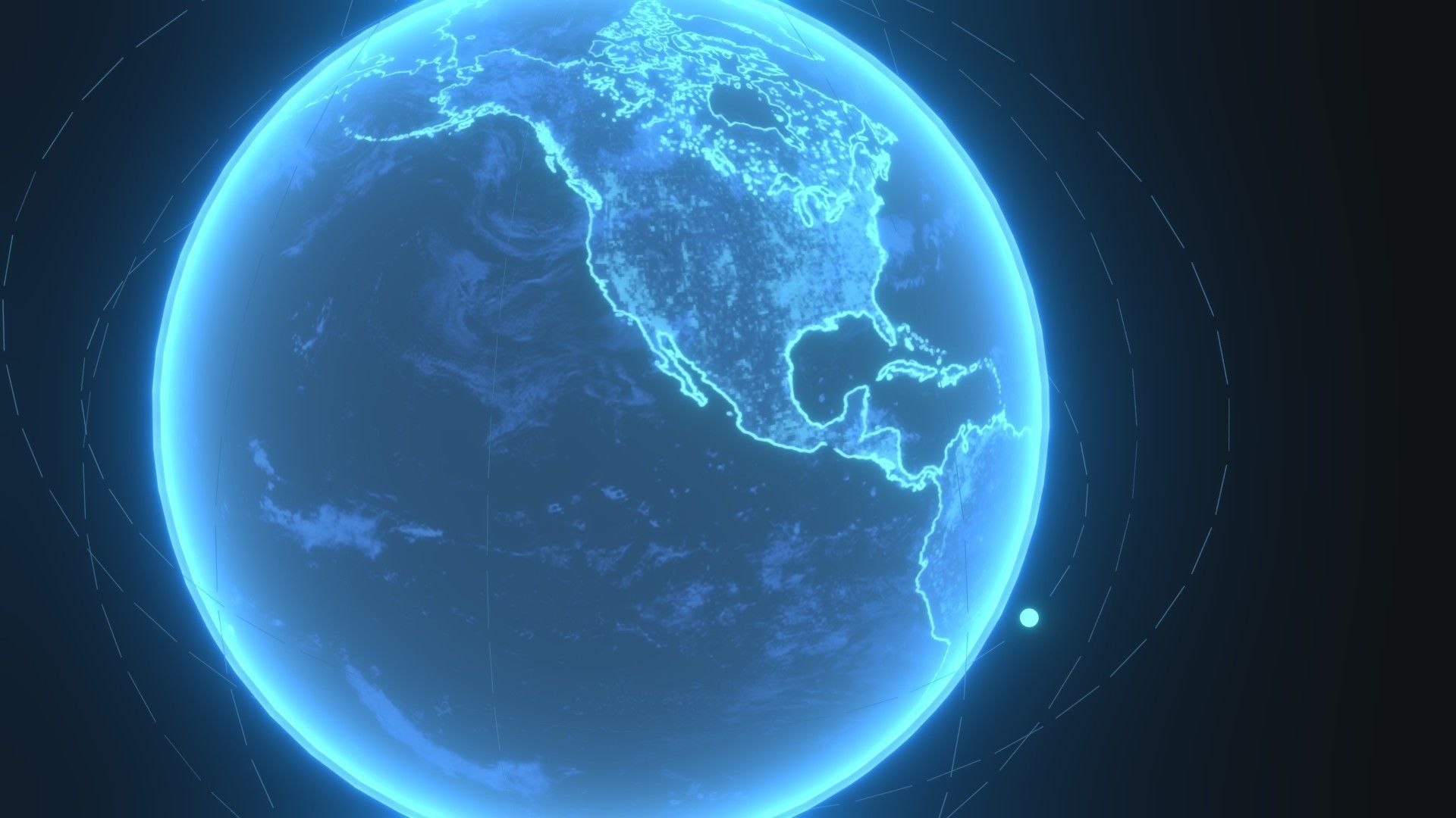 Animated Hologram Planet Earth Sci-Fi 3D Model 4k Textures Low-poly 3D model_16