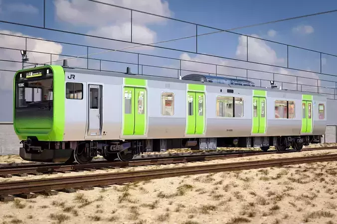 Japanese Train Head Interior Exterior Yamanote Line E235 Rigged 3D model