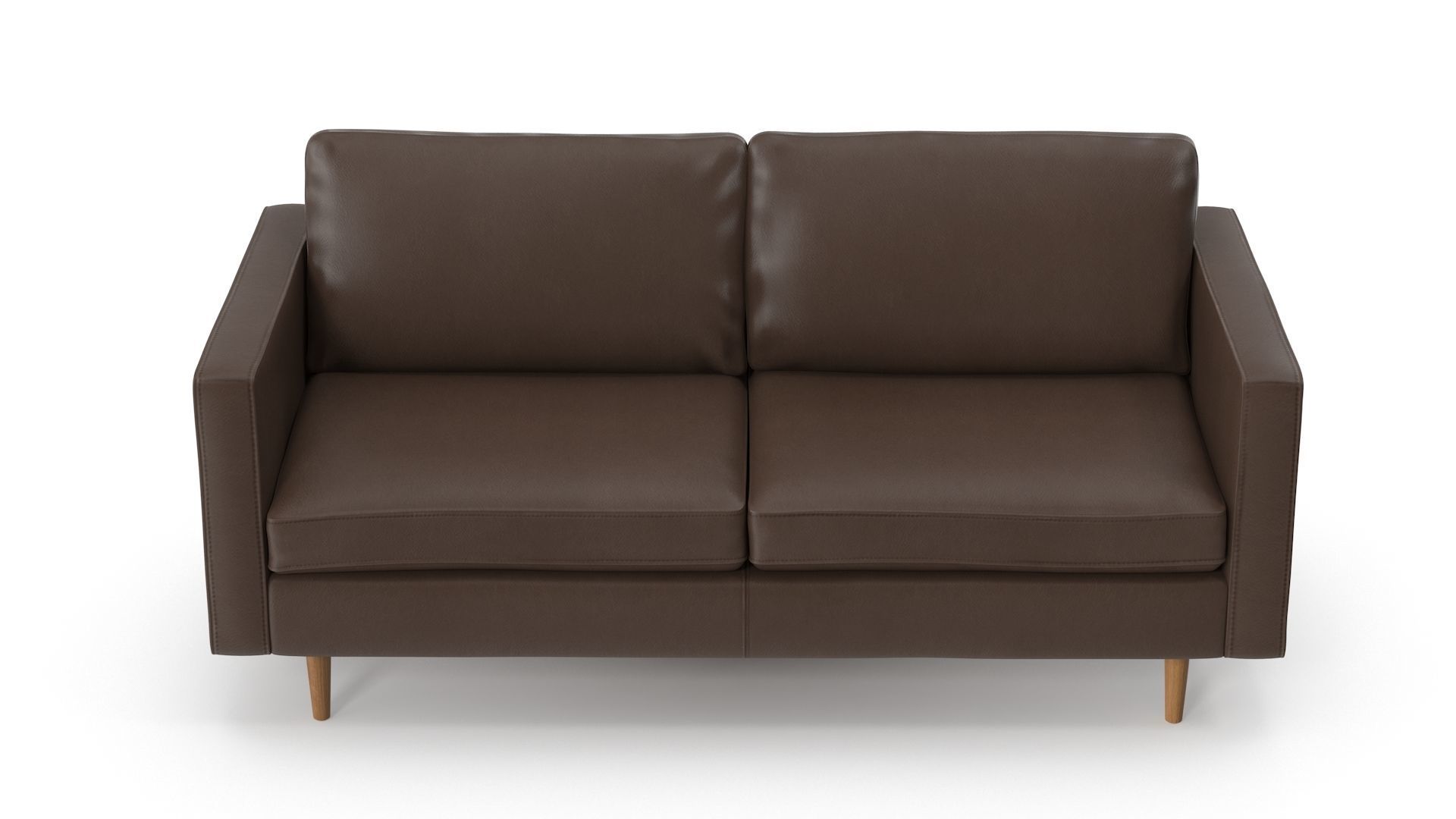 Loveseat - Leather Low-poly 3D model_1