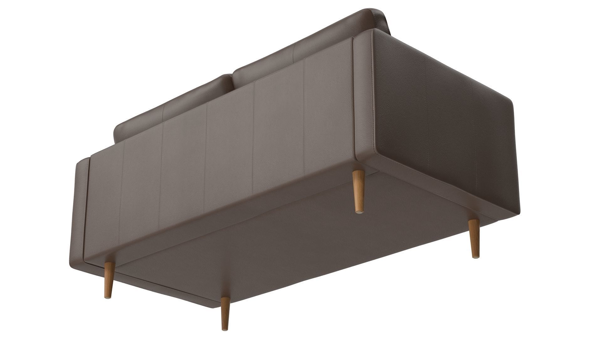 Loveseat - Leather Low-poly 3D model_5